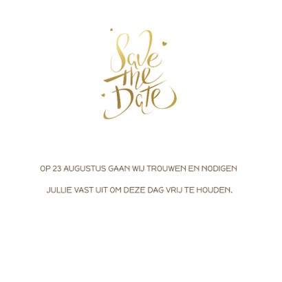 Save the date kaart goud 3