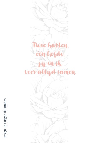 Save the Date kaart in navyblue en goud, met roos en foto 2