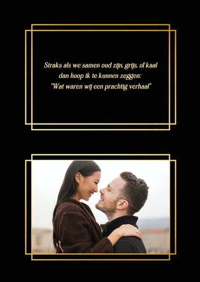 Save the Date kaart in retro poster stijl met goudfolie 2