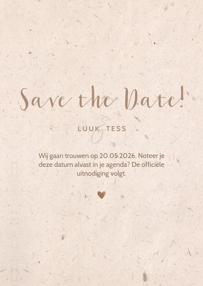 Save the Date kaart kraftlook met duiven van bloemen 3