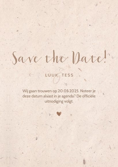 Save the Date kaart kraftlook met duiven van bloemen 3