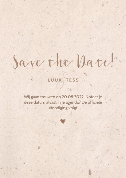 Save the Date kaart kraftlook met duiven van bloemen 3