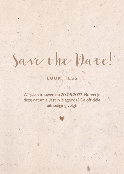 Save the Date kaart kraftlook met duiven van bloemen 3