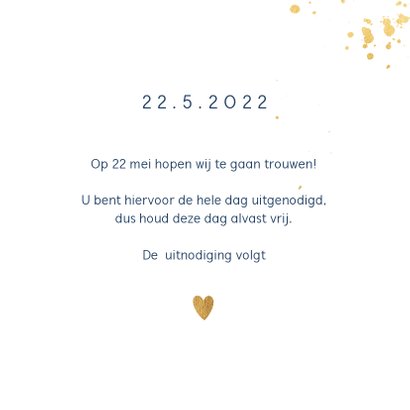 Save the date kaart met bokeh achtergrond 3