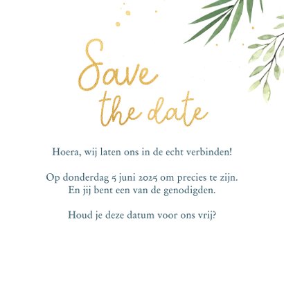 Save the date kaart met donkere achtergrond 3