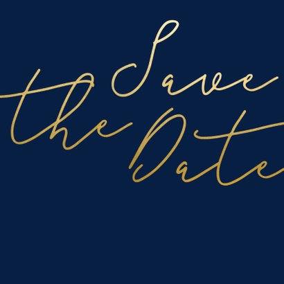 Save the date kaart met gouden tekst vierkant 2