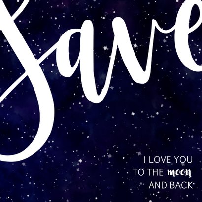 Save the date kaart 'SAVE' Galaxy 2