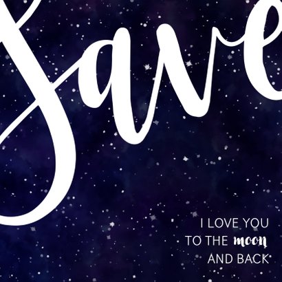 Save the date kaart 'SAVE' Galaxy 2