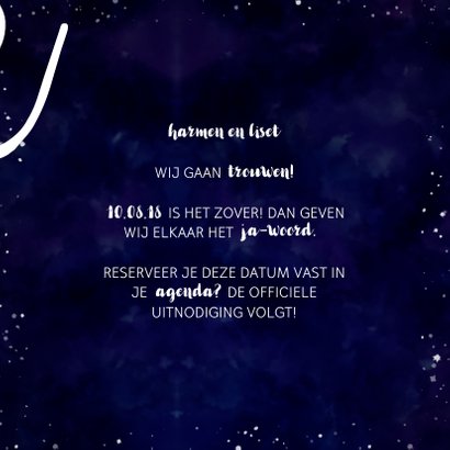 Save the date kaart 'SAVE' Galaxy 3