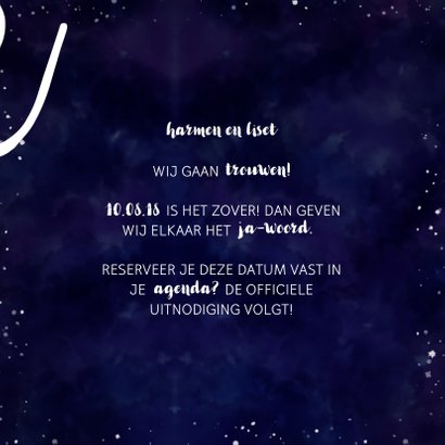 Save the date kaart 'SAVE' Galaxy 3