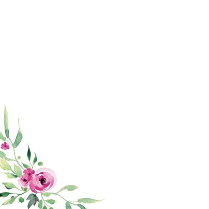 Save the Date kaart Stijlvol wit met bloemen 2