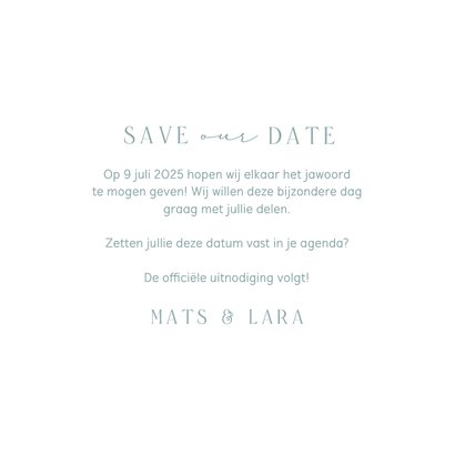 Save the date kader met bloemetjes waterverf zachte kleuren 3