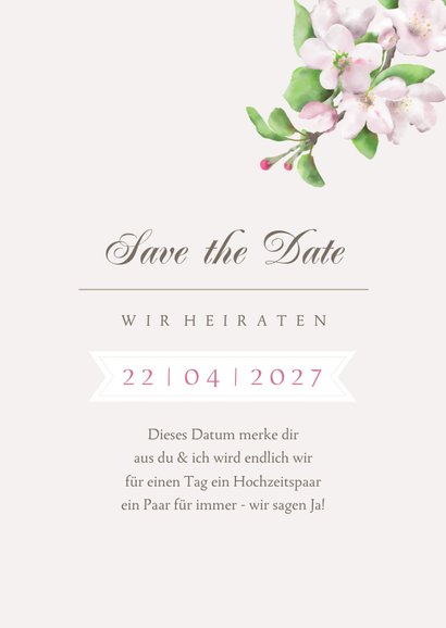 Save-the-Date-Karte Apfelblüte 3