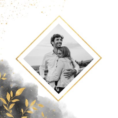 Save-the-Date-Karte Aquarell mit Foto und Zweigen 2