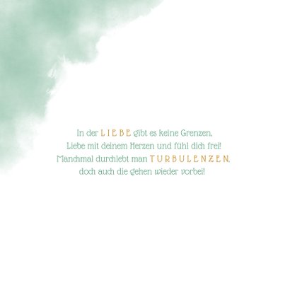 Save-the-Date-Karte Hochzeit mit Wasserfarbe und Herzen 2