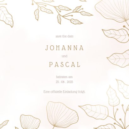 Save-the-Date-Karte Hochzeit rosa mit eleganten Blumen 3