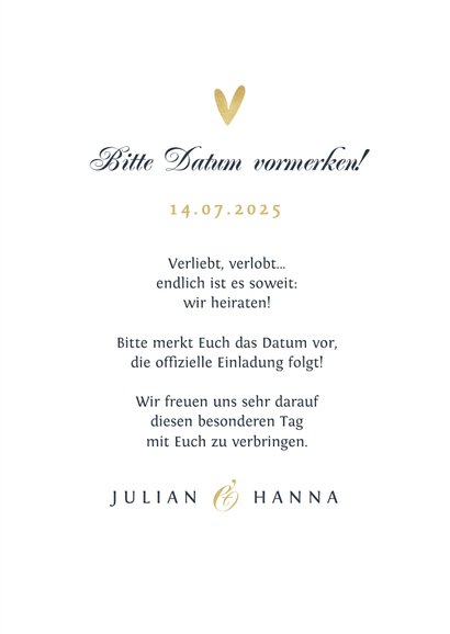 Save The Date Karte Hochzeit Schreibschrift Kaartje2go