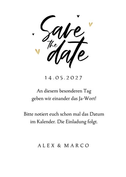 Save-the-Date-Karte Männer in Silhouette 3