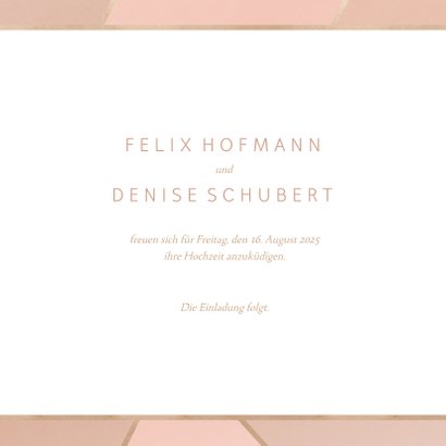 Save-the-Date-Karte zur Hochzeit geometrisch 3