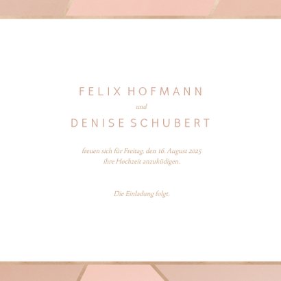 Save-the-Date-Karte zur Hochzeit geometrisch 3