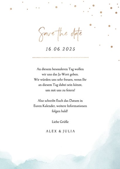 Save-the-Date-Karte zur Hochzeit Strandfeeling 3
