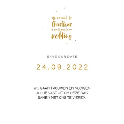 Save the Date kerstkaart met handlettering tekst 3