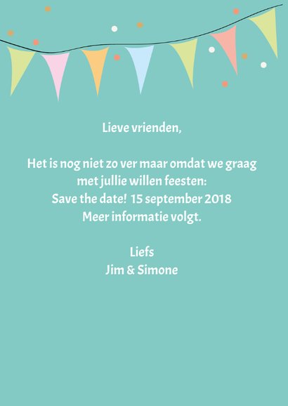 Save the date met drank en namen 3