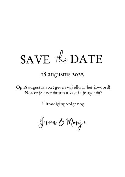 Save the date met foto, bijbeltekst en takje 3