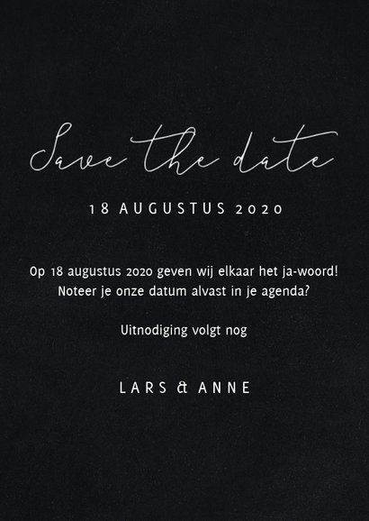 Save the date met fotocollage en sierlijke letters 3