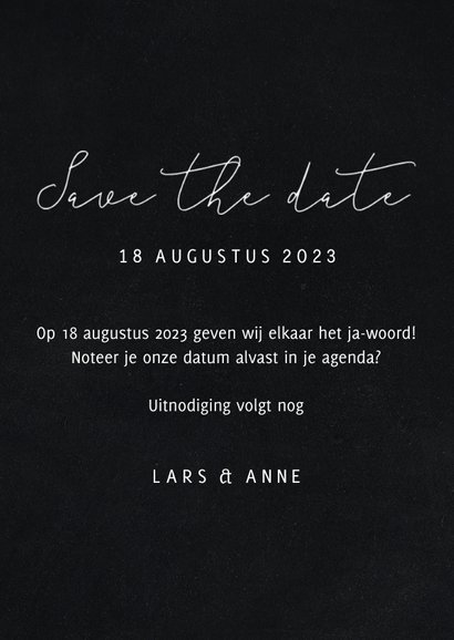 Save the date met fotocollage en sierlijke letters 3