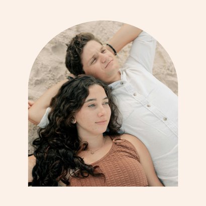 Save the date met lijn beige terracotta minimalistisch 2