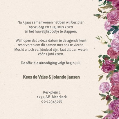Save the date met rozenkrans 3