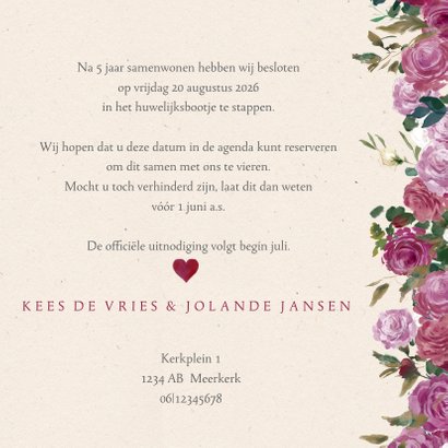 Save the date met rozenkrans 3