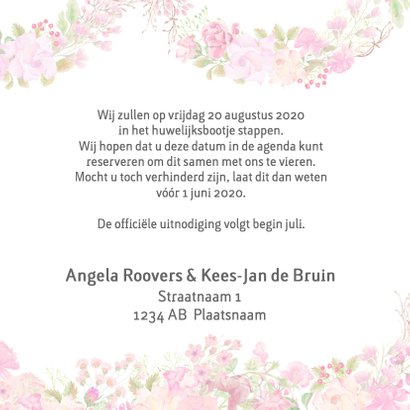 Save the date rozen pastel 3