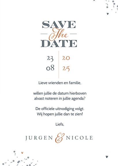 Save the date stijlvol modern grafisch met vlakverdeling 3