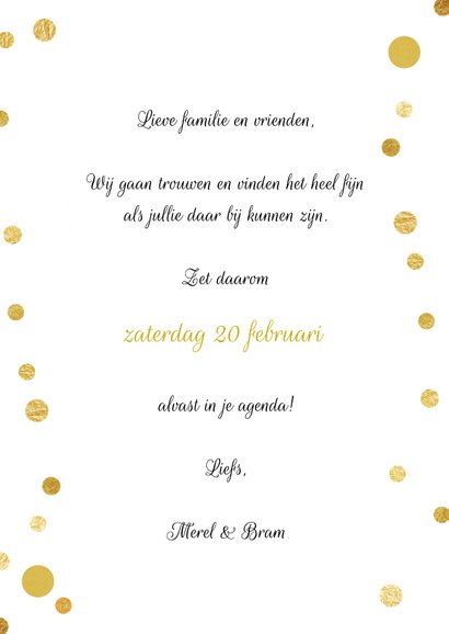 Save the Date stip goud confetti 3