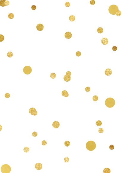 Save the Date stip goud confetti Achterkant