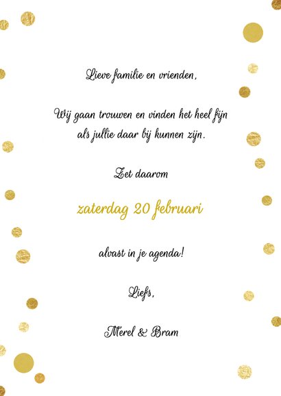 Save the Date stip goud - SG 3