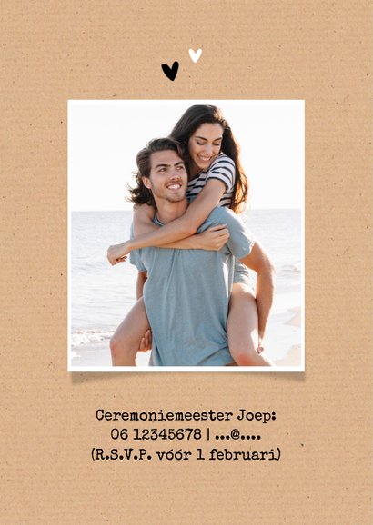  Save the date ticket trouwkaart uitnodiging foto kraft 2