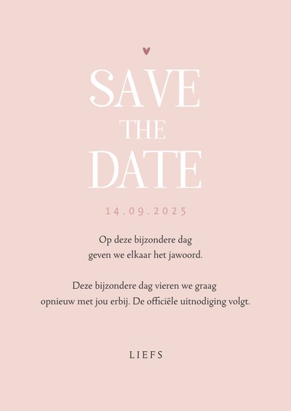 Save the date trouwkaart droogbloemen stijlvol klassiek foto 3