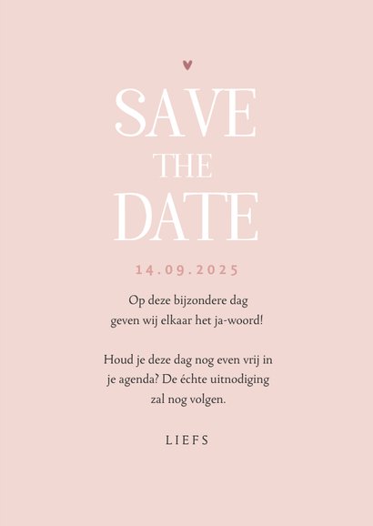 Save the date trouwkaart droogbloemen stijlvol klassiek foto 3