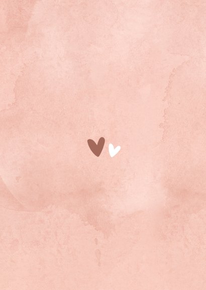 Save the Date trouwkaart waterverf roze hartjes hip stijlvol Achterkant
