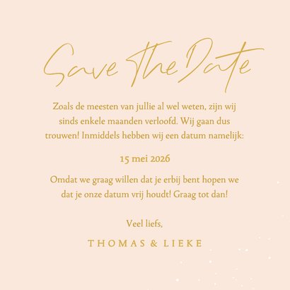 Save the date trouwkaarten oranje sinaasappels goudfolie 3