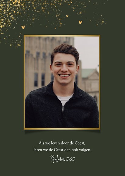 Save the date vormsel uitnodiging goud hartjes 2