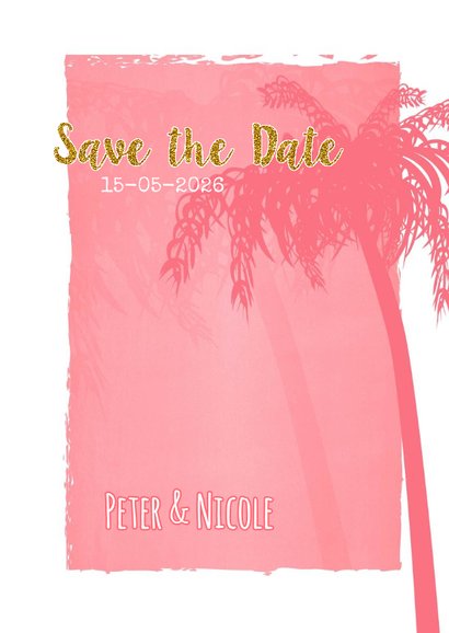 Save the date zomers goud palm S 3
