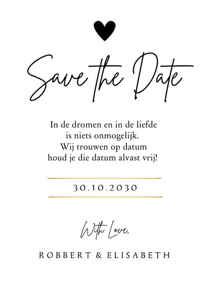 Save the Date zwart wit eigen foto 3