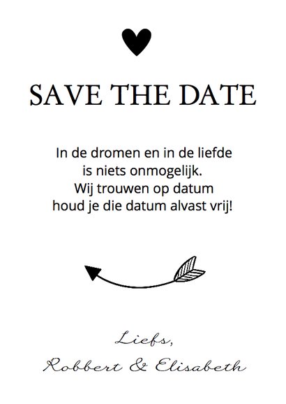 Save the Date zwart wit eigen foto 3