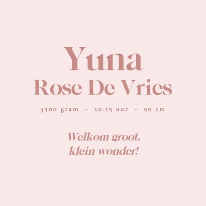 Schattig geboortekaartje met poolvosje met kleintje roze 2