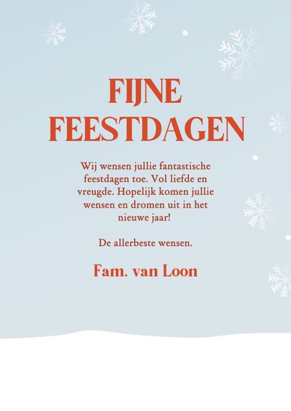 Schattig kerstkaartje met hertje en vogel lichtblauw 3