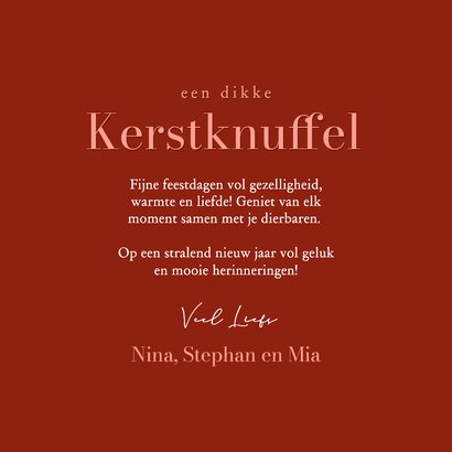 Schattig rood kerstkaartje met teddybeer kerstknuffel 3